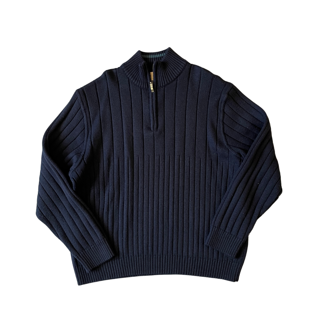 Size 4XL Black 1/4 Button Jumper