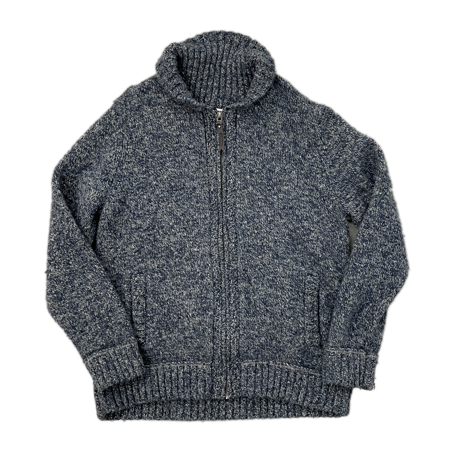 Size Large Mantaray Blue Knitted Zip Cardigan