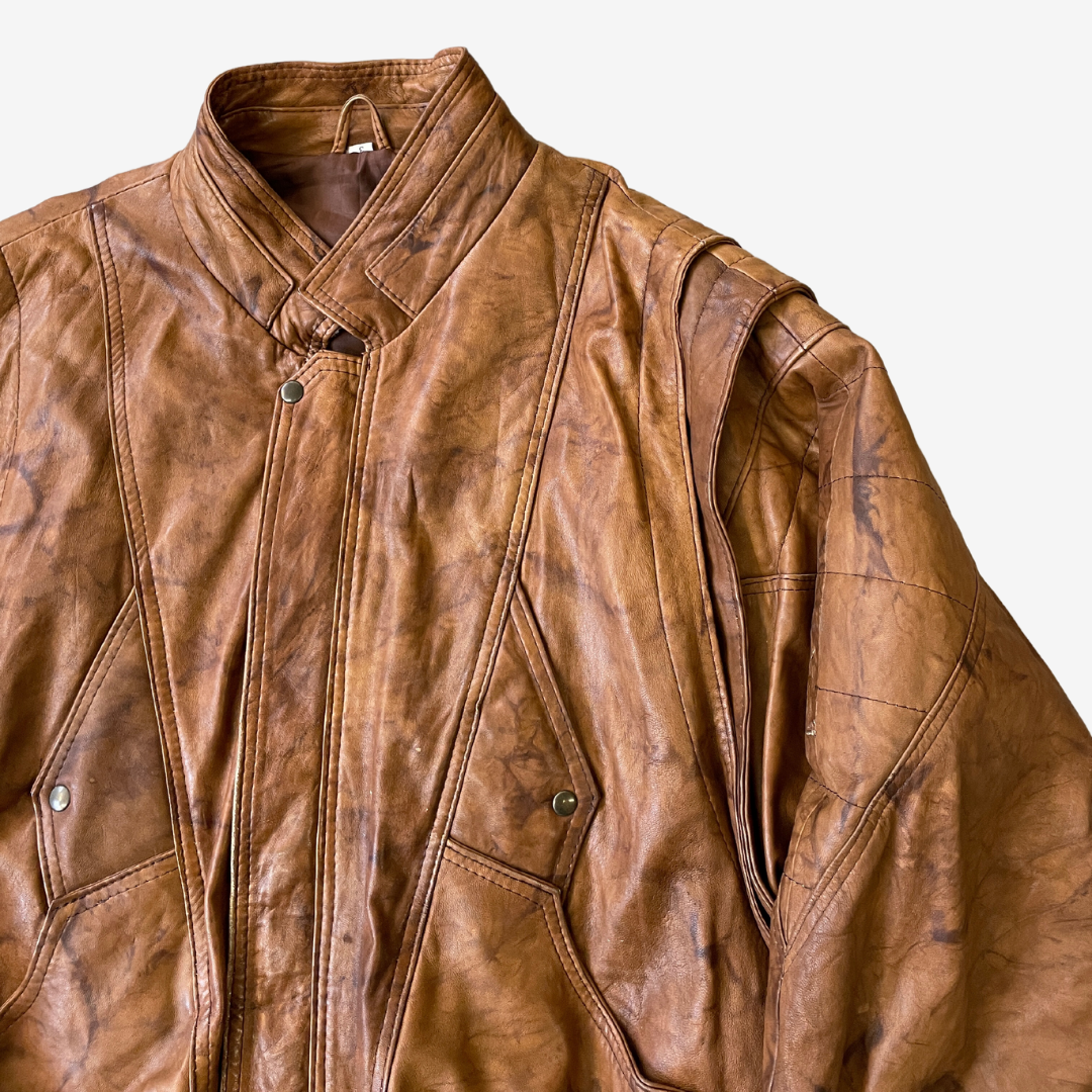 Size Large Tan Leather Look Jacket