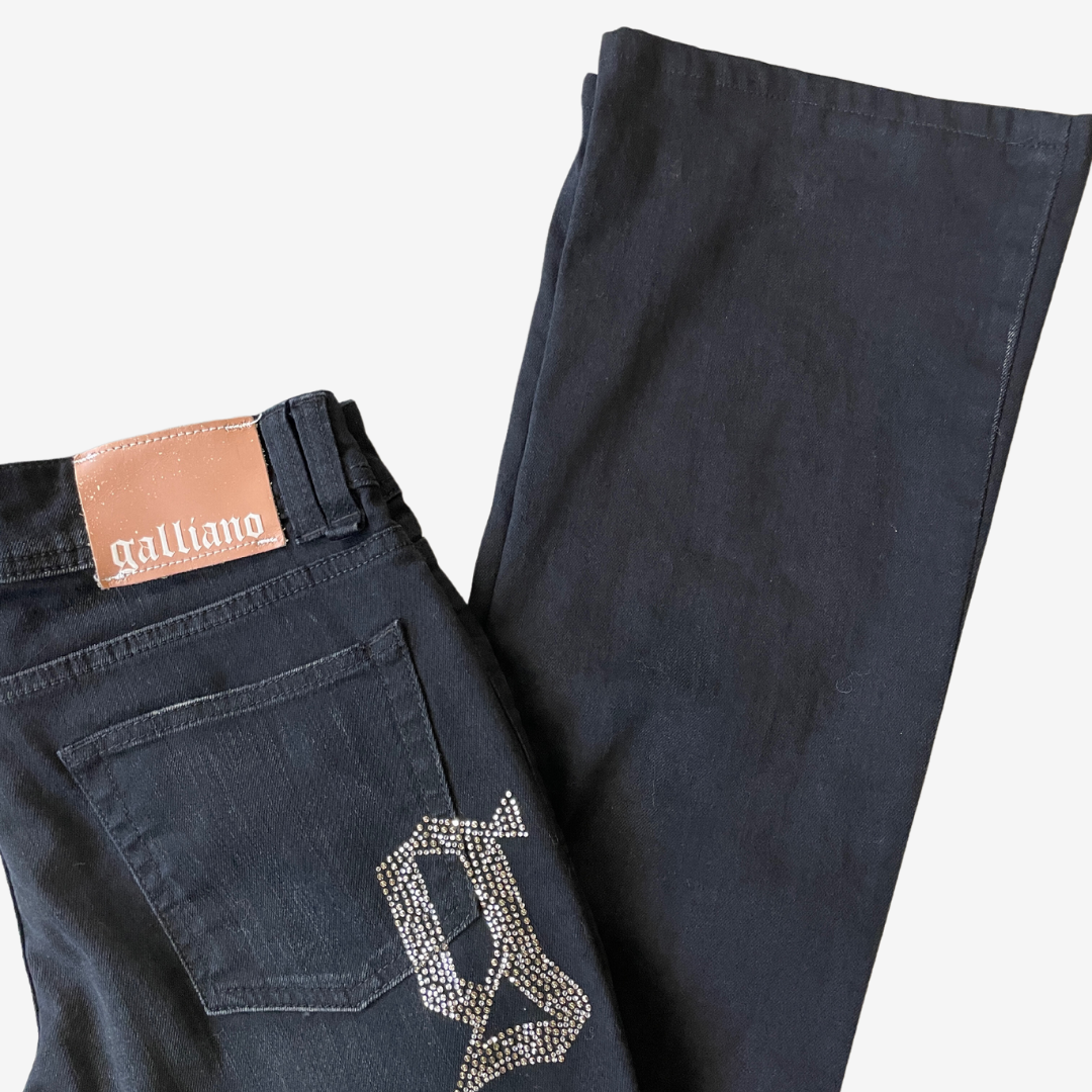 32W 33L Gallano Y2K Black Jeans