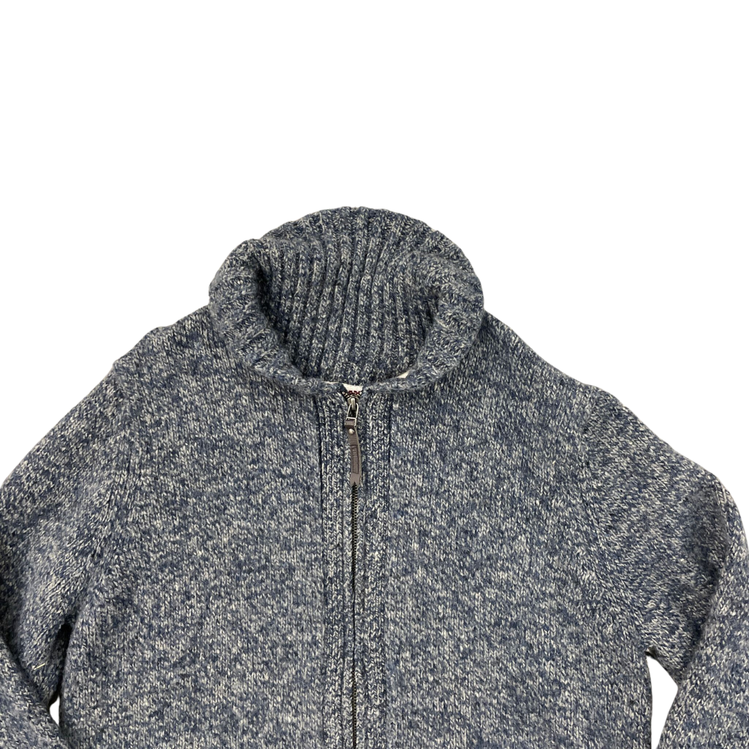 Size Large Mantaray Blue Knitted Zip Cardigan