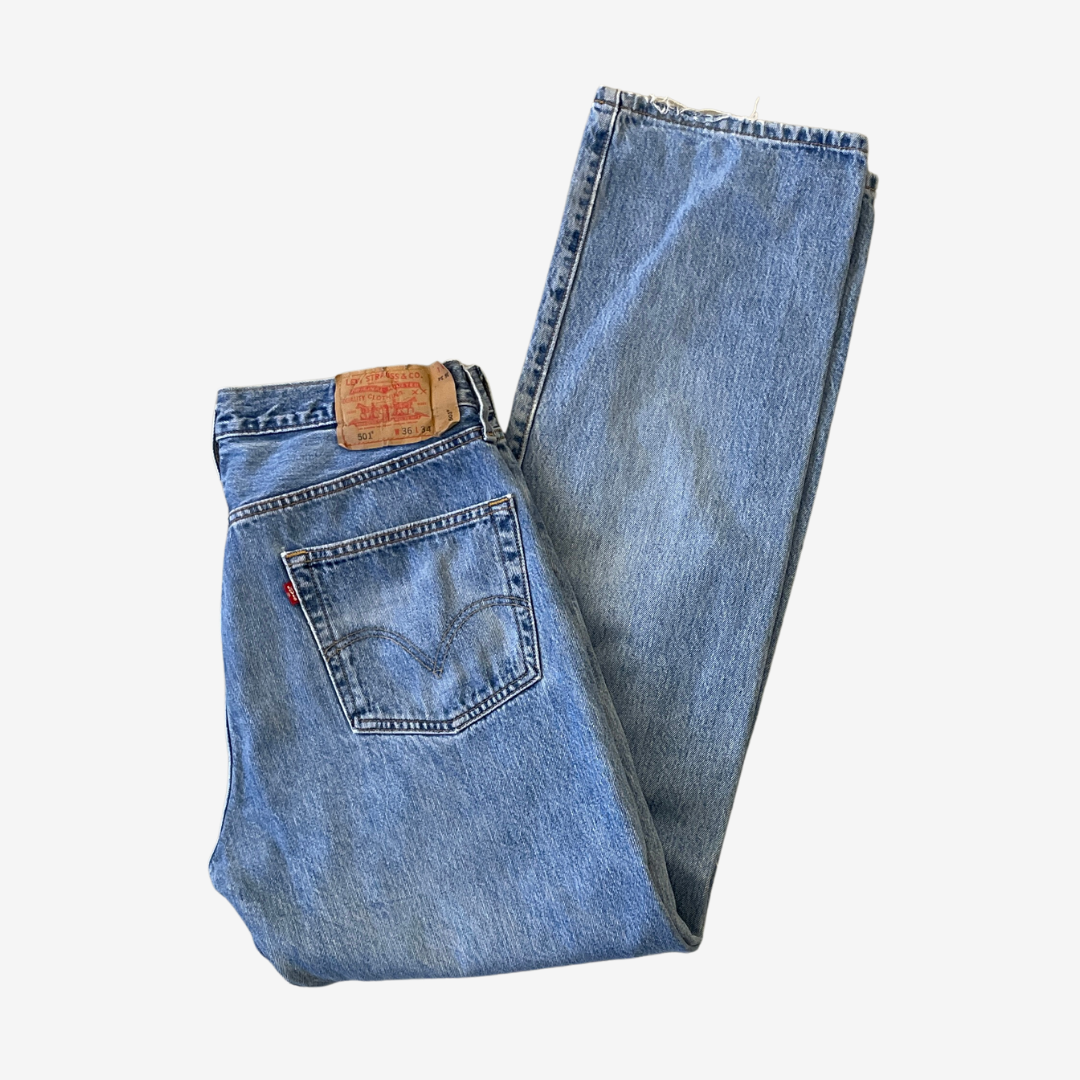 36W 34L Levi's 501 Blue Denim Jeans