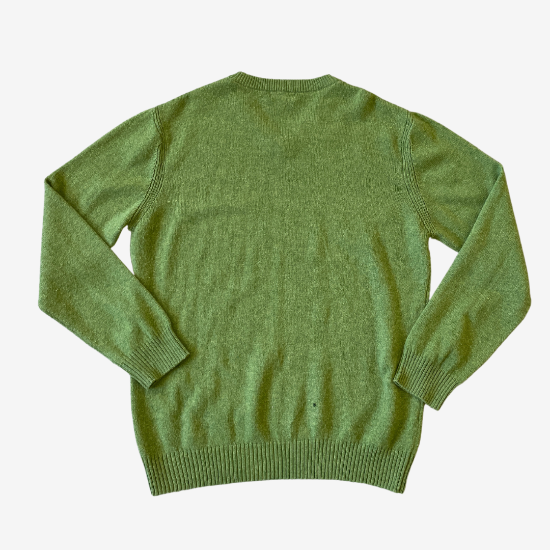 Size Large Thomas Nash Green V-Neck Jumper