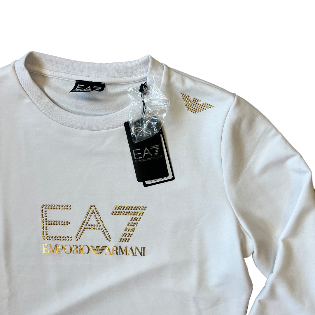 BNWT Size Small EA7 Armani White Long Sleeve Top