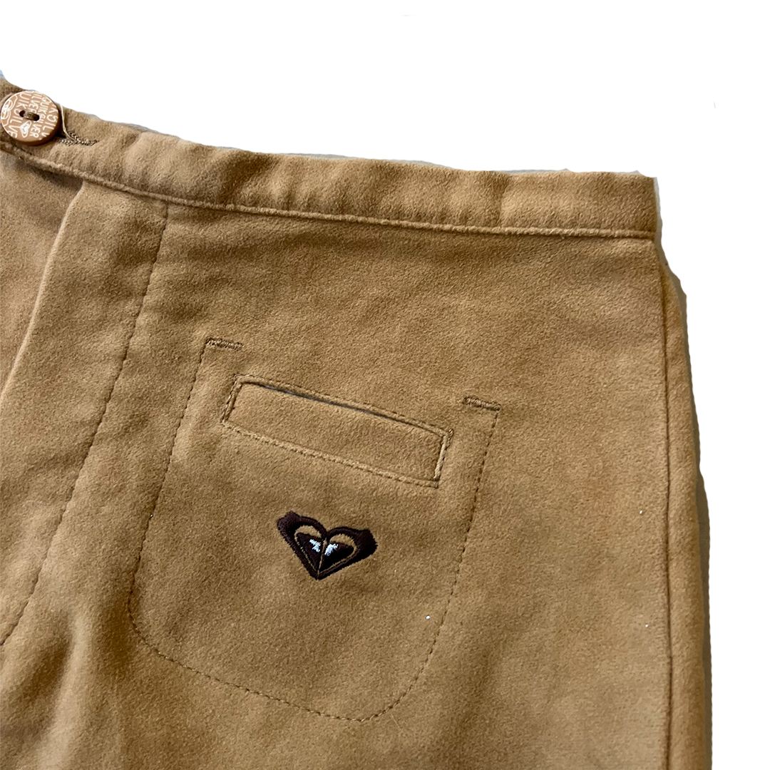 BNWT Size 8 Quiksilver Beige Vintage Suede Effect Mini Skirt