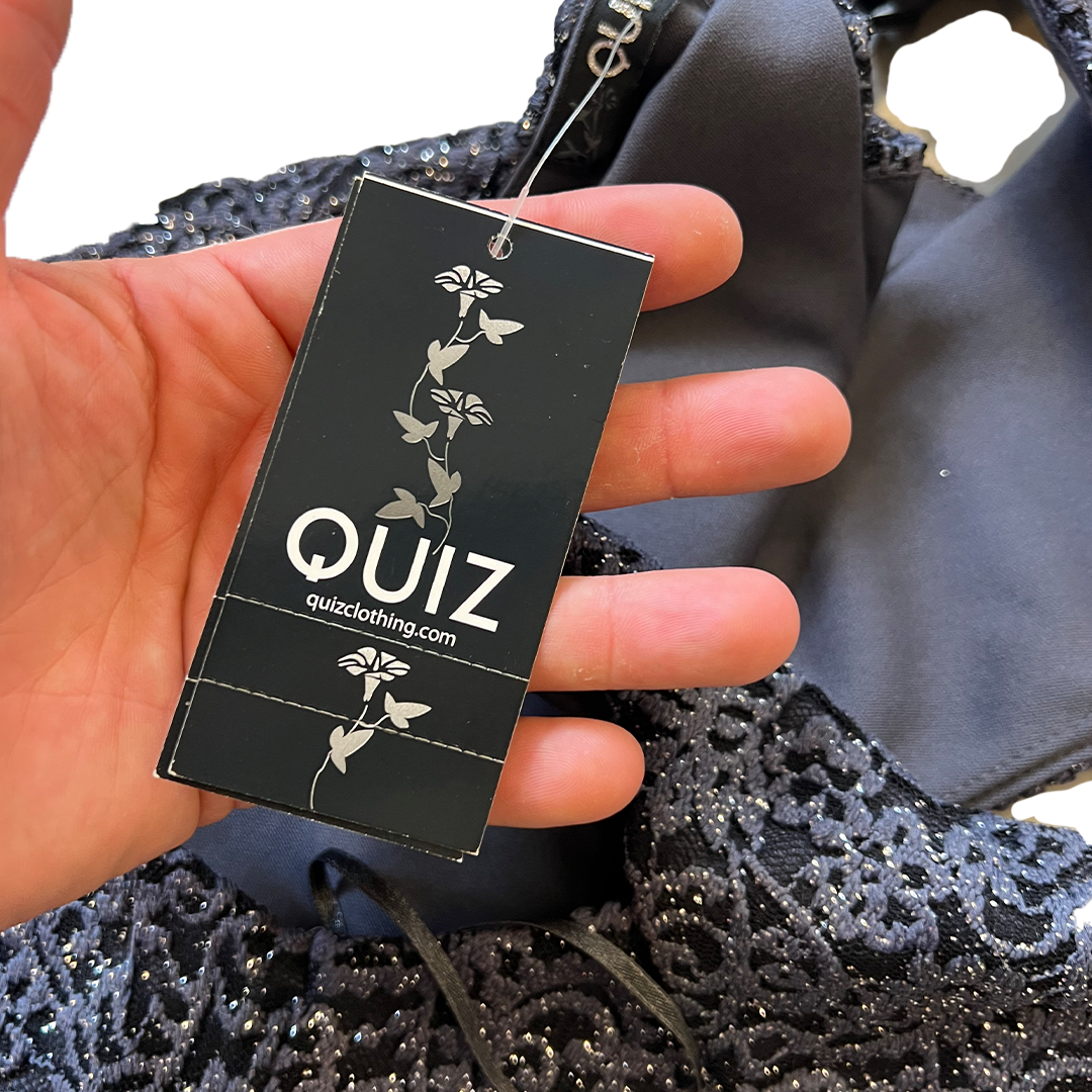 BNWT Size 10 Quiz Black Glitter/Sleeveless Dress