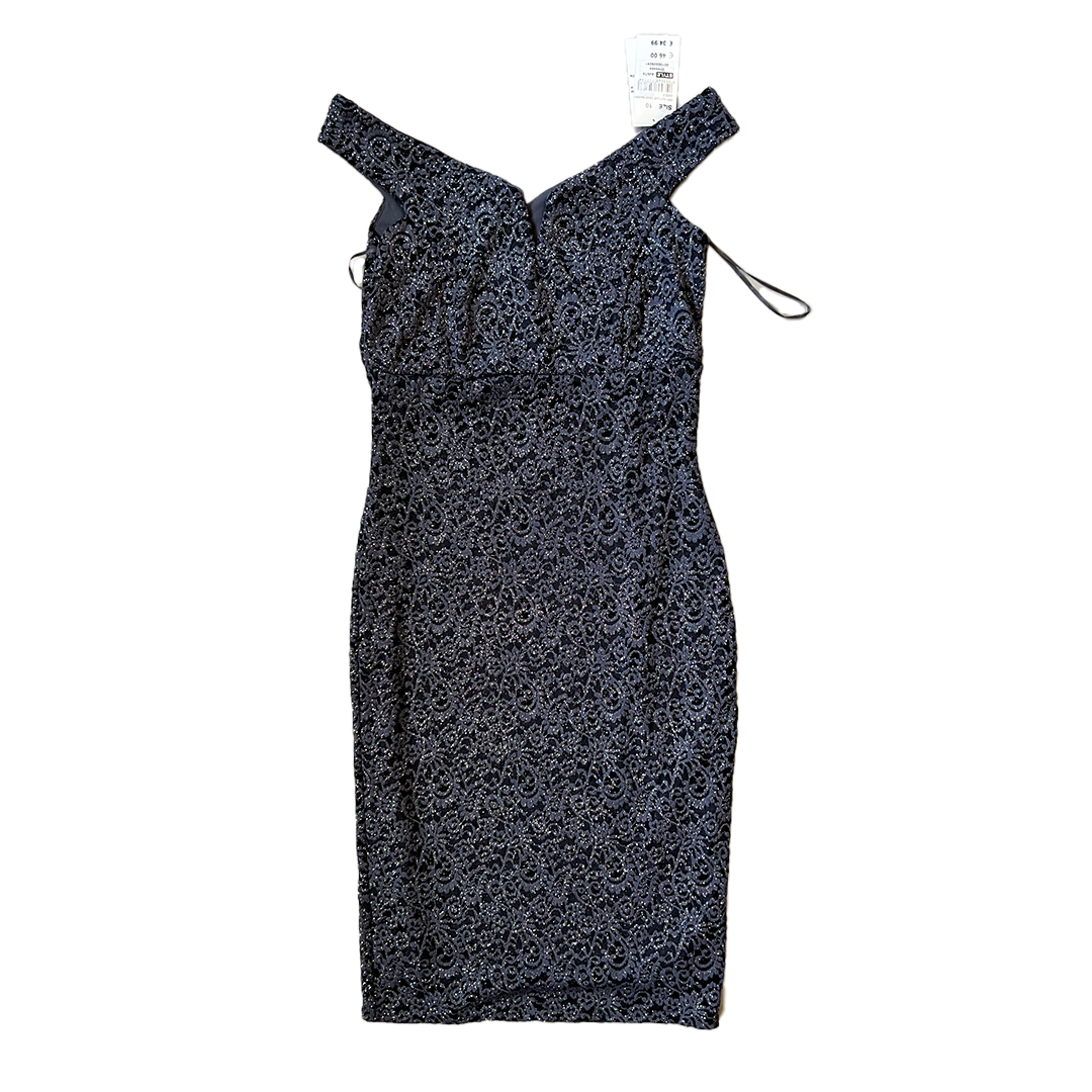 BNWT Size 10 Quiz Black Glitter/Sleeveless Dress