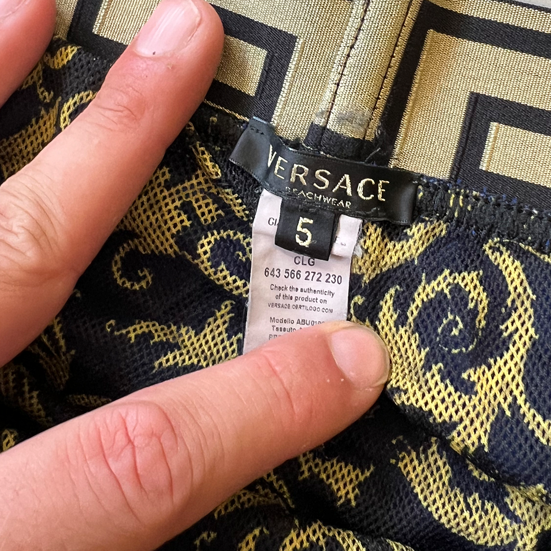 Size Small Versace Blue Swim Trunks