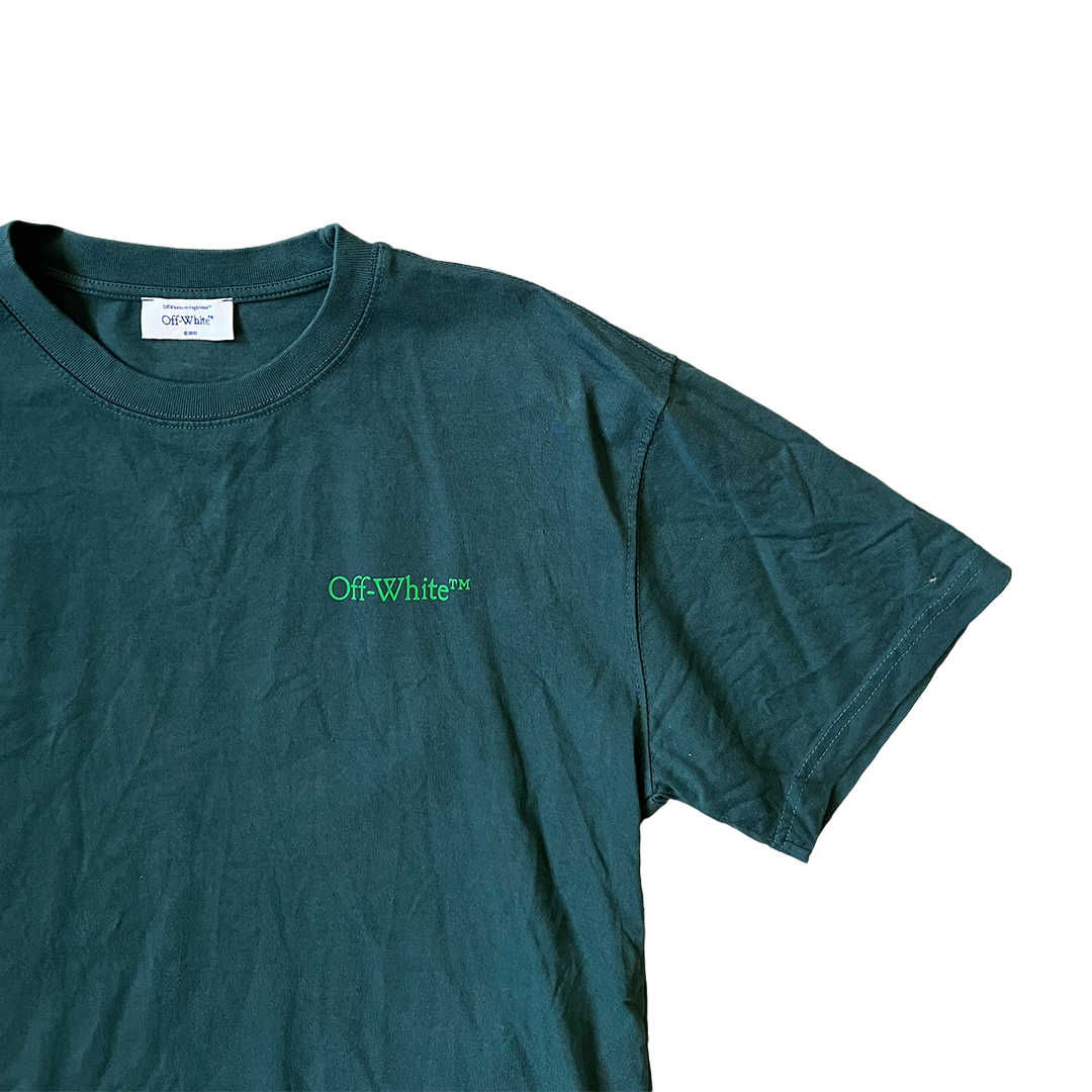 Size Large Off White Green Back Graphic T-Shirt