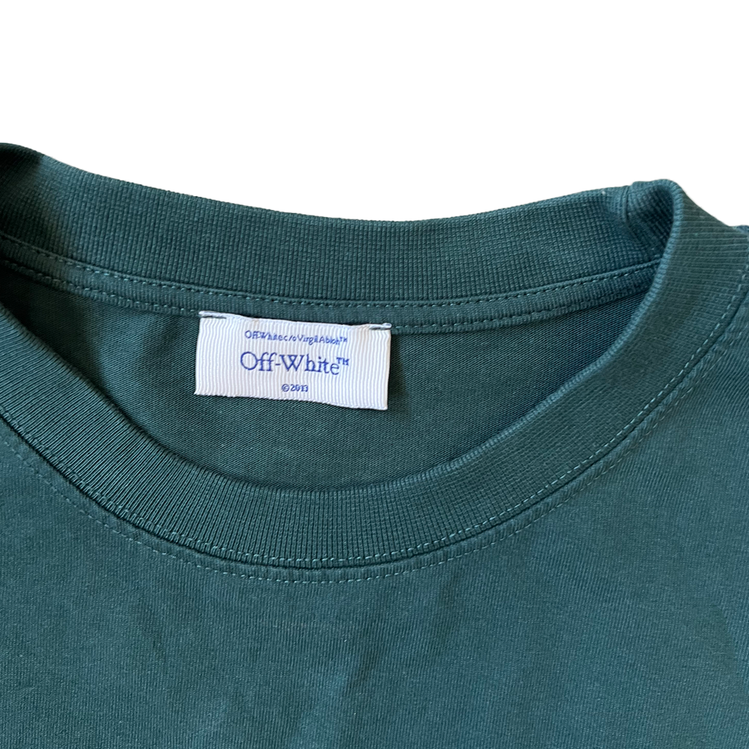 Size Large Off White Green Back Graphic T-Shirt