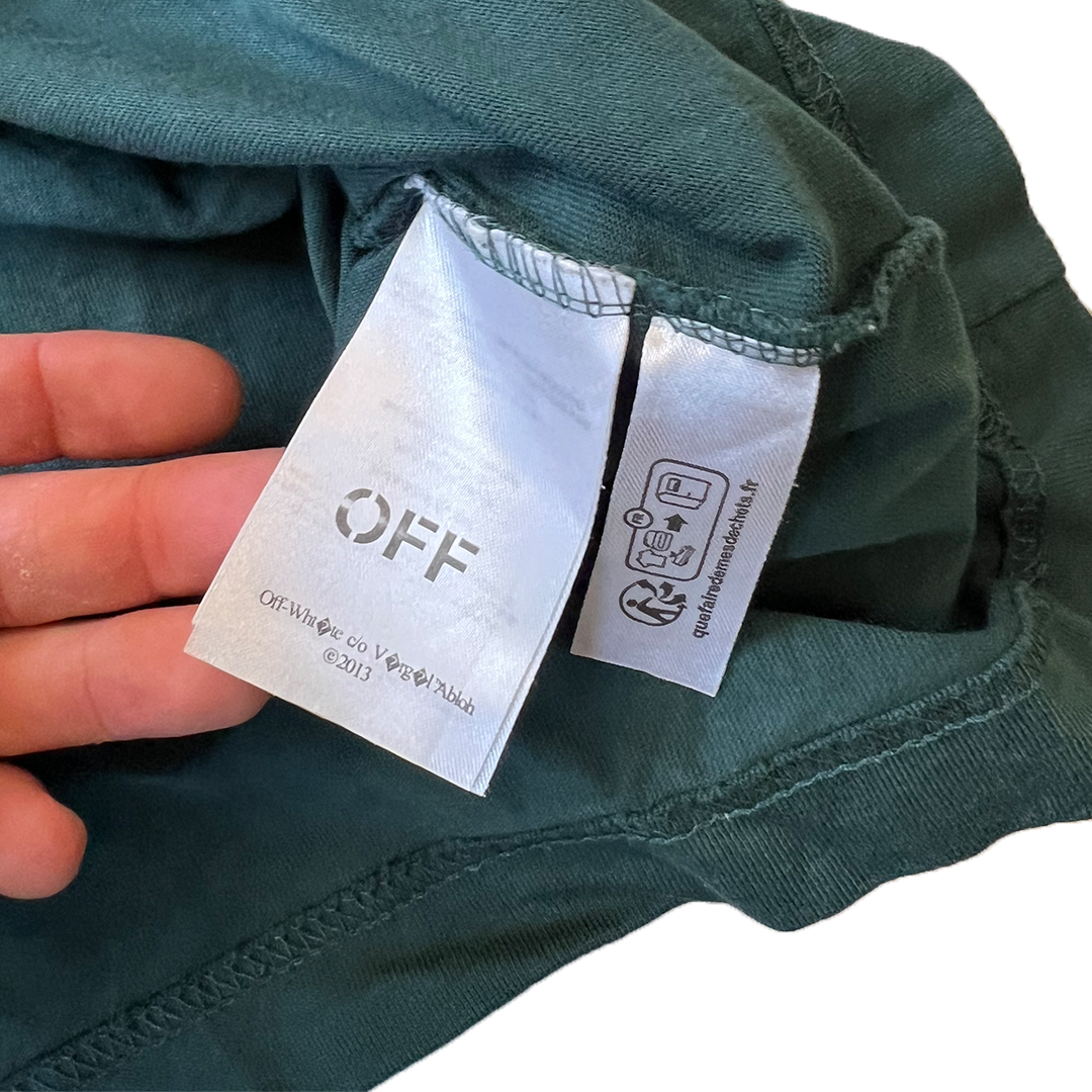 Size Large Off White Green Back Graphic T-Shirt