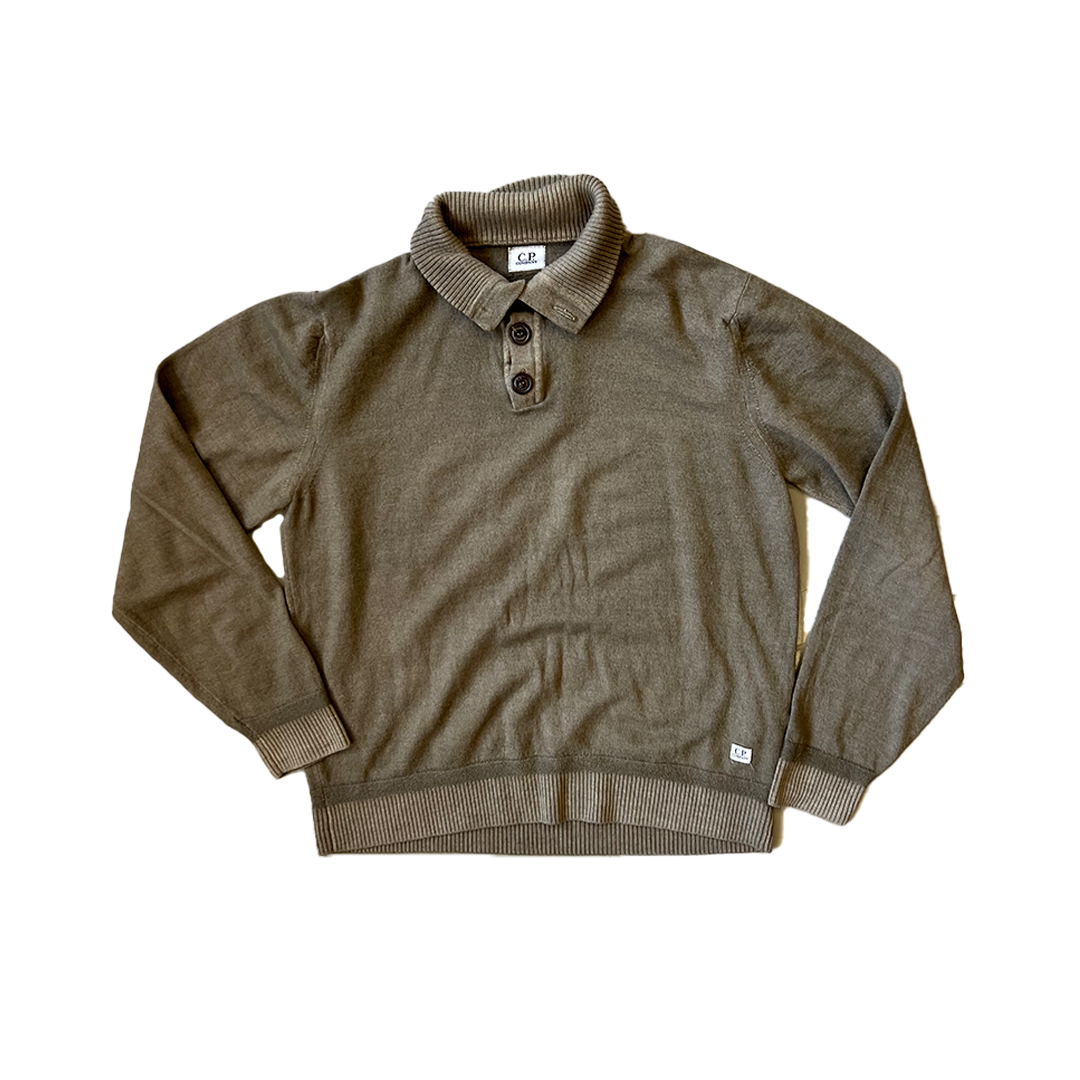 Size Medium CP Conpany Olive Green 1/4 Button Jumper