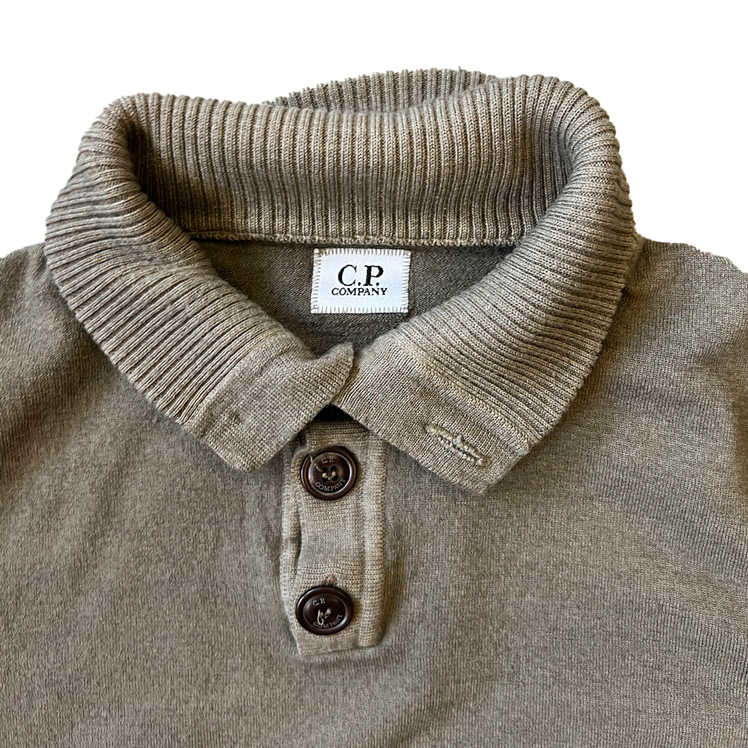Size Medium CP Conpany Olive Green 1/4 Button Jumper