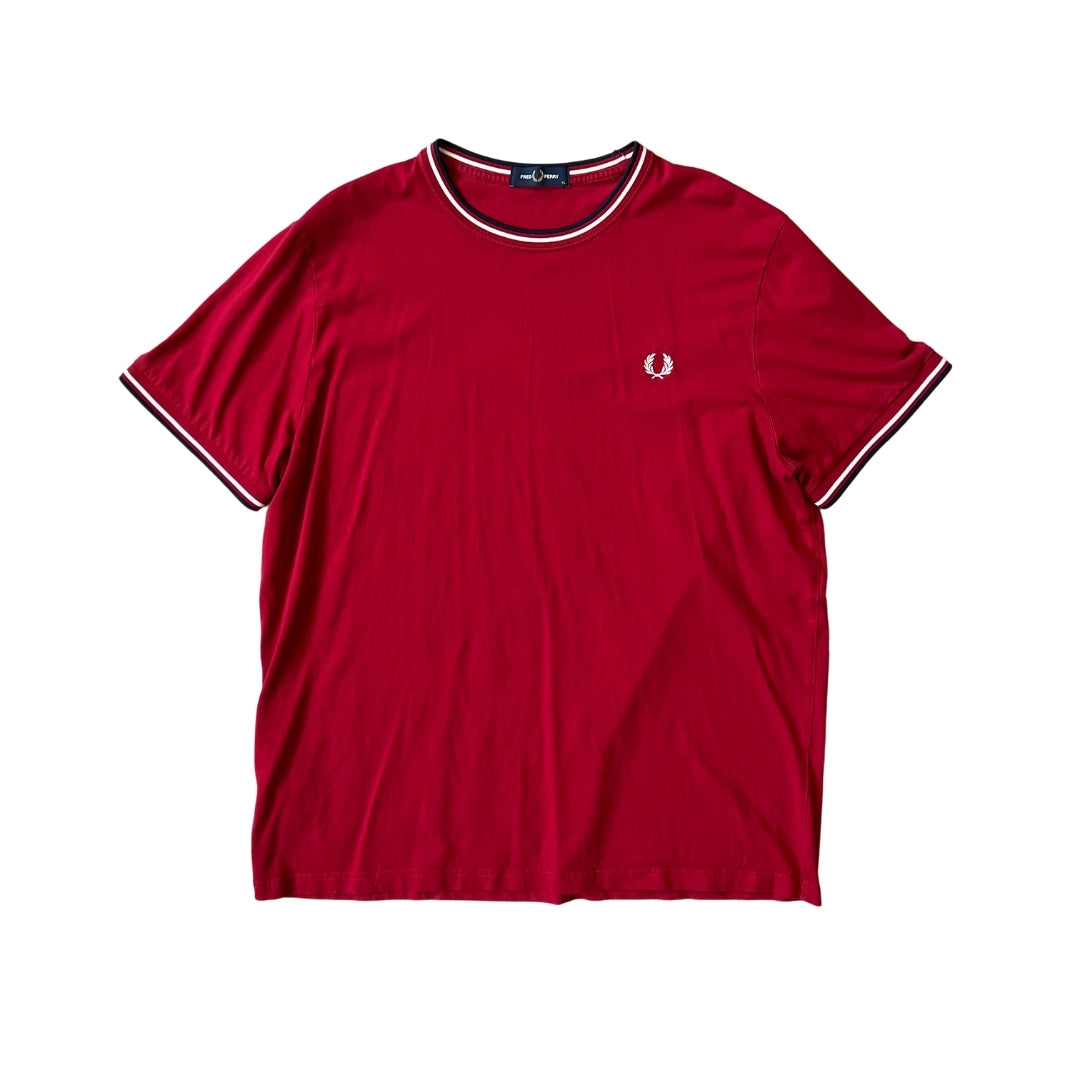 Size XL Fred Perry Red T Shirt gullygarms