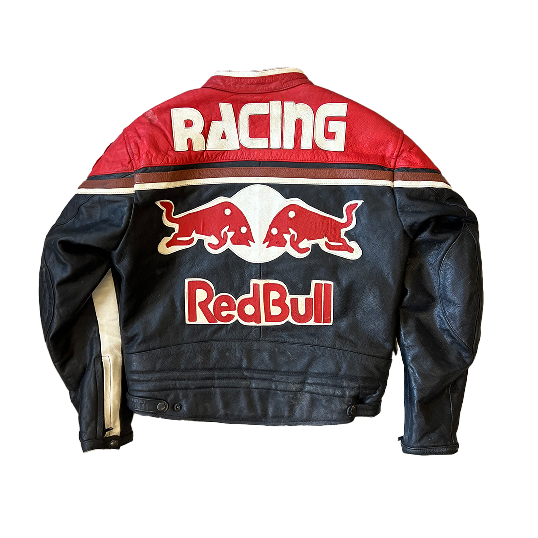 Size Large Red Bull Red/Black Leather Motorbike Jacket