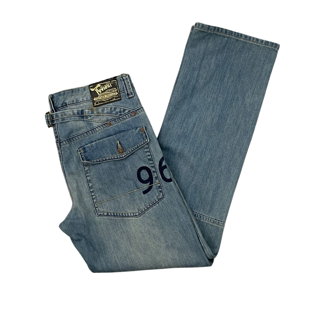 34W 33L Pevani Blue Denim Jeans
