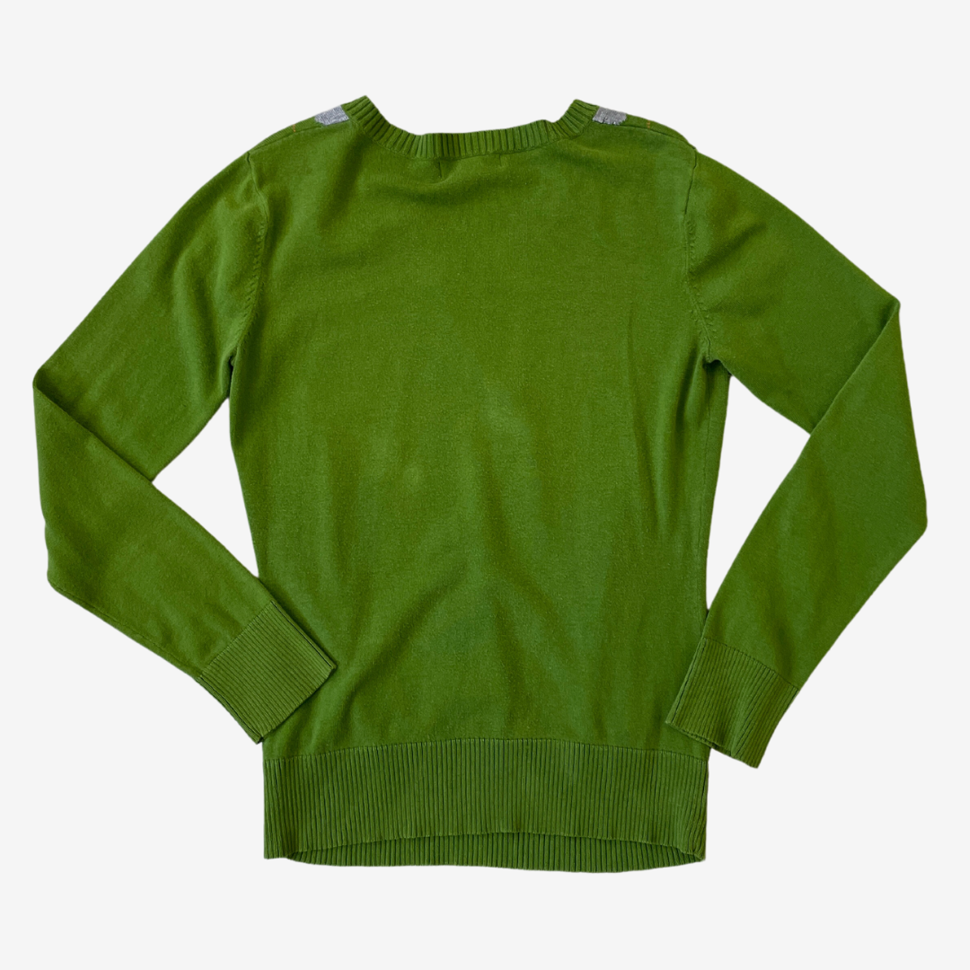 Size Small Green Diamond Knit