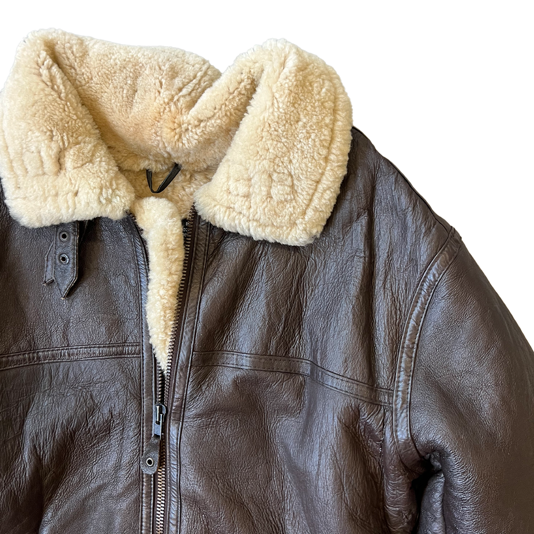Size XL USA Air Force Brown Shearling Aviator Jacket