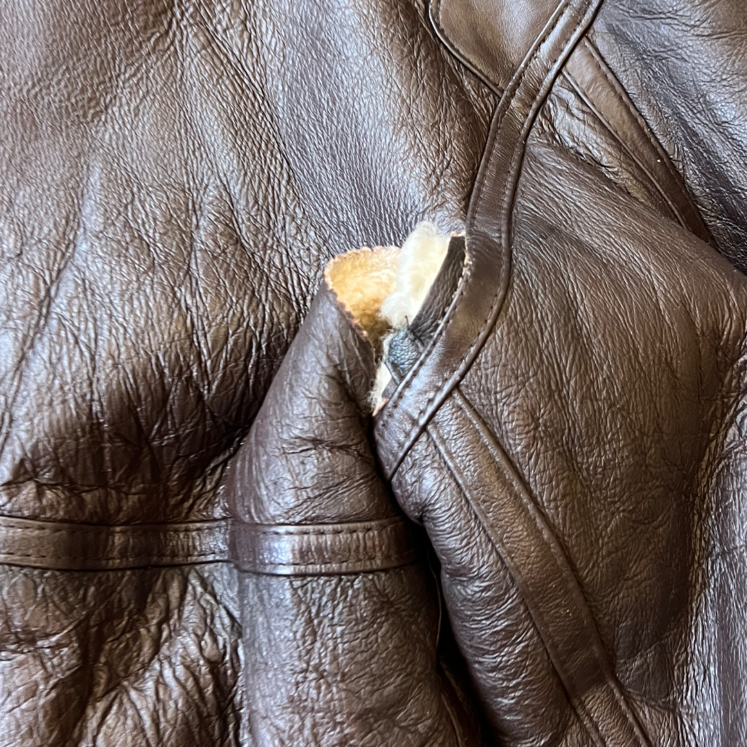 Size XL USA Air Force Brown Shearling Aviator Jacket