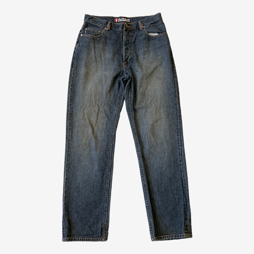 33W 32L Vintage Playboy Button Fly Denim Jeans