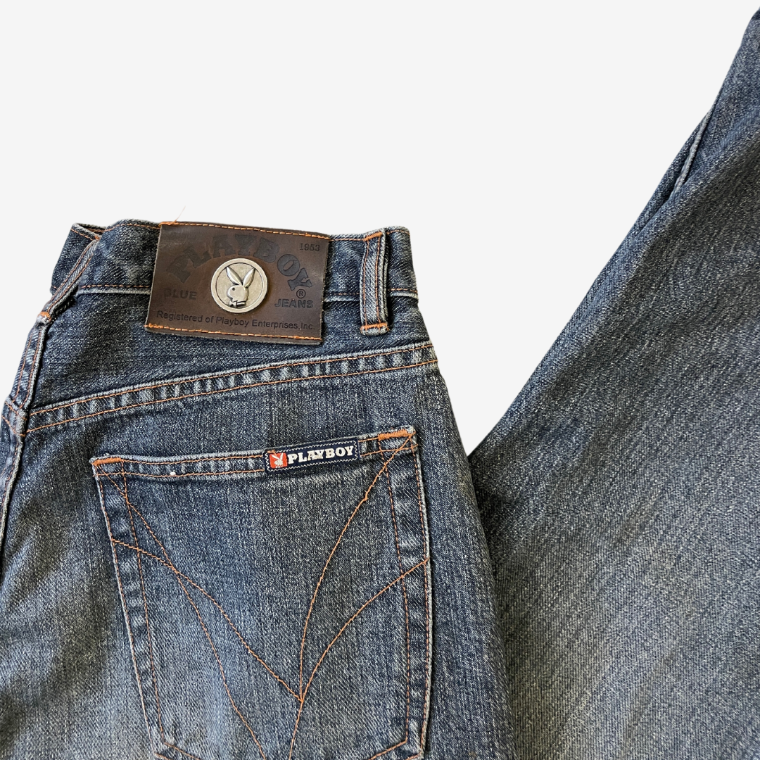 33W 32L Vintage Playboy Button Fly Denim Jeans