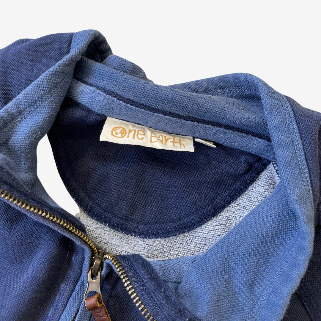 Size Large One Earth 1/4 Zip Navy Sweatshirt