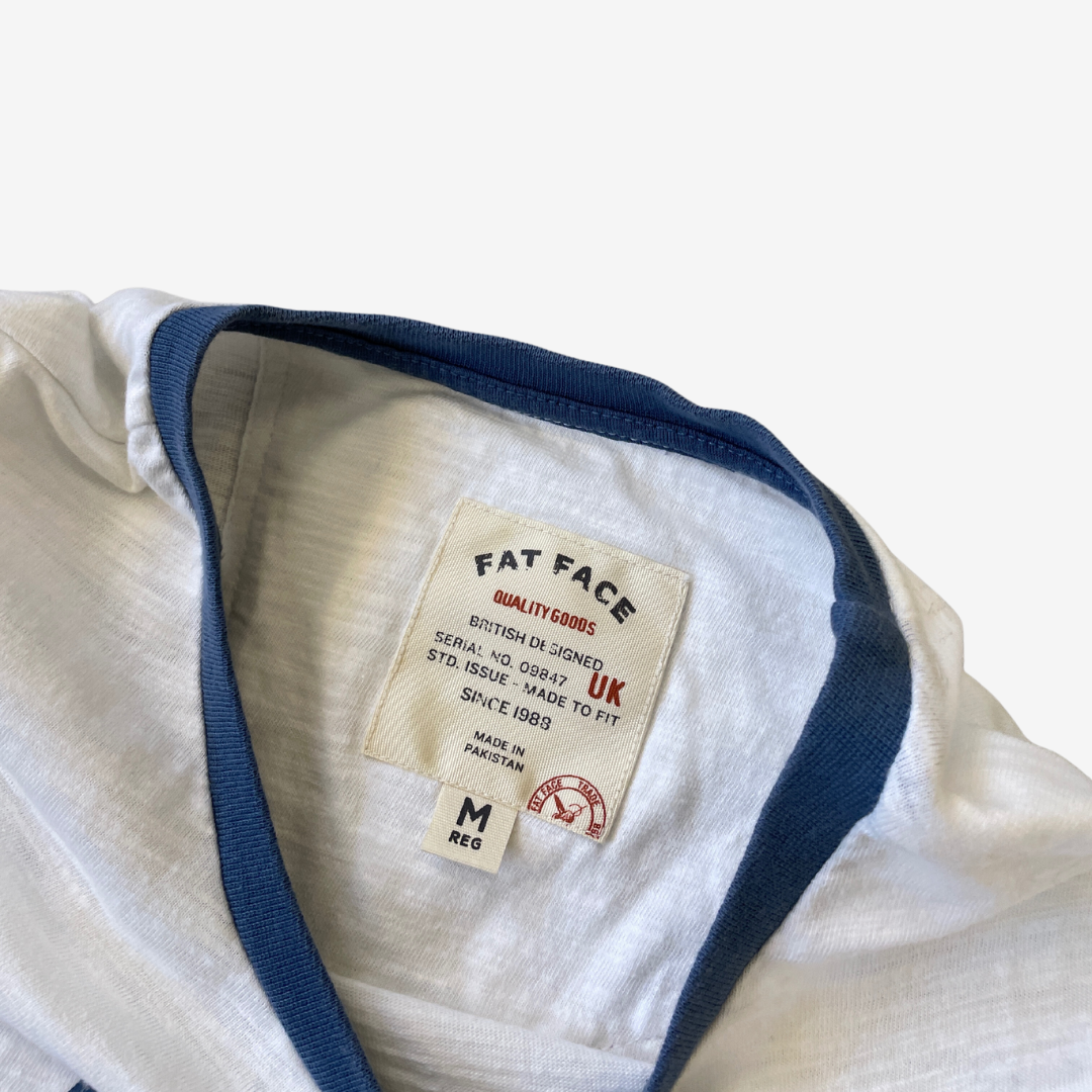 Size Medium Fat Face Surf White T-Shirt