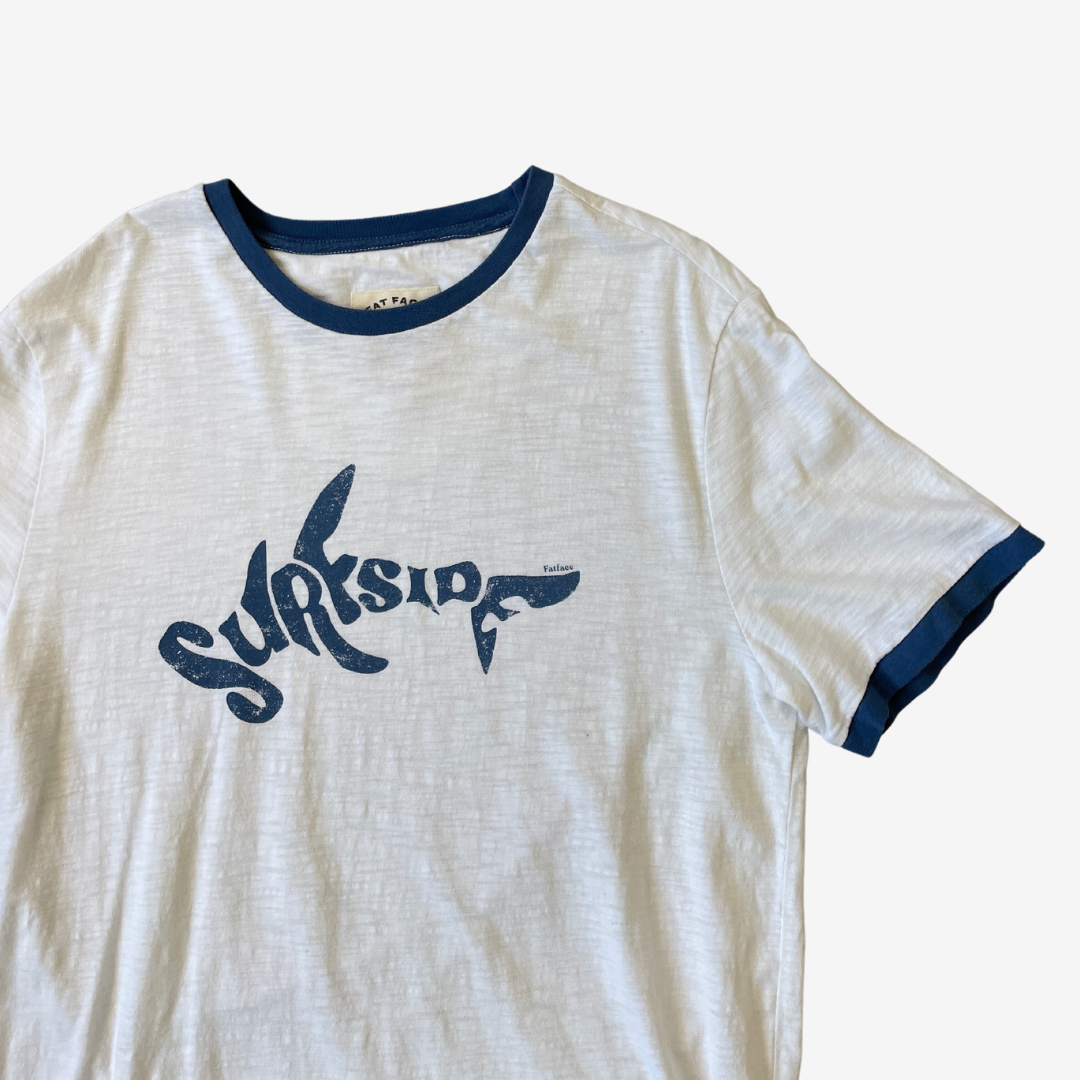 Size Medium Fat Face Surf White T-Shirt