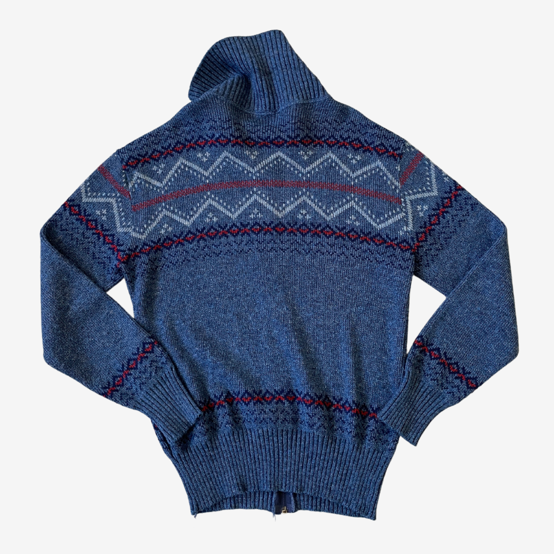 Size Medium Blue Zip-Up Knit