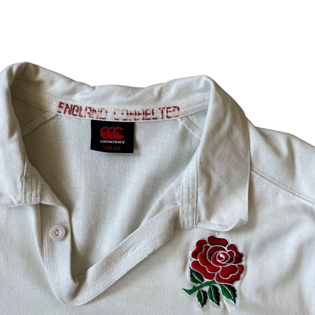Size 2XL England White Rugby Polo