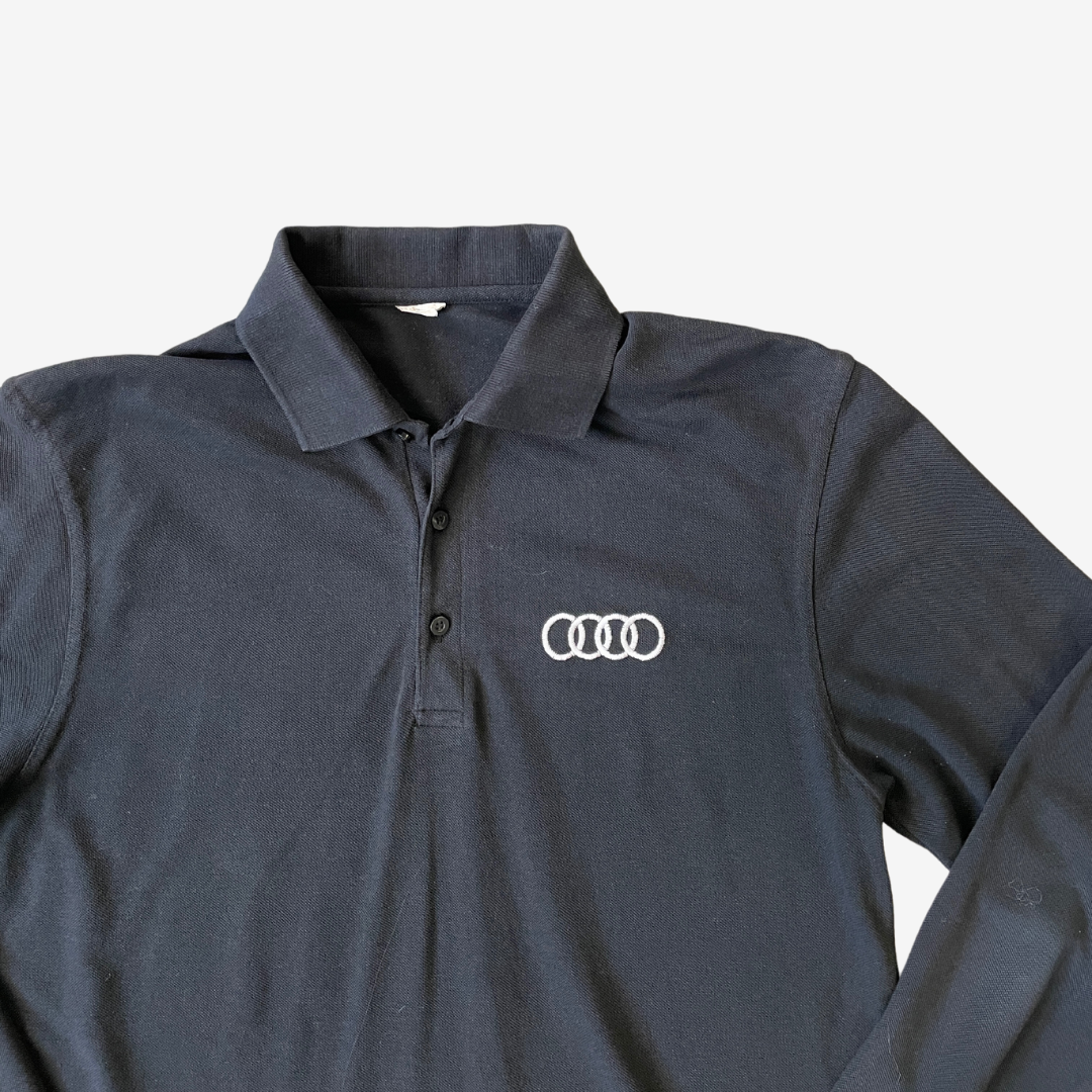 Size Small Audi Black Long Sleeve Polo Top