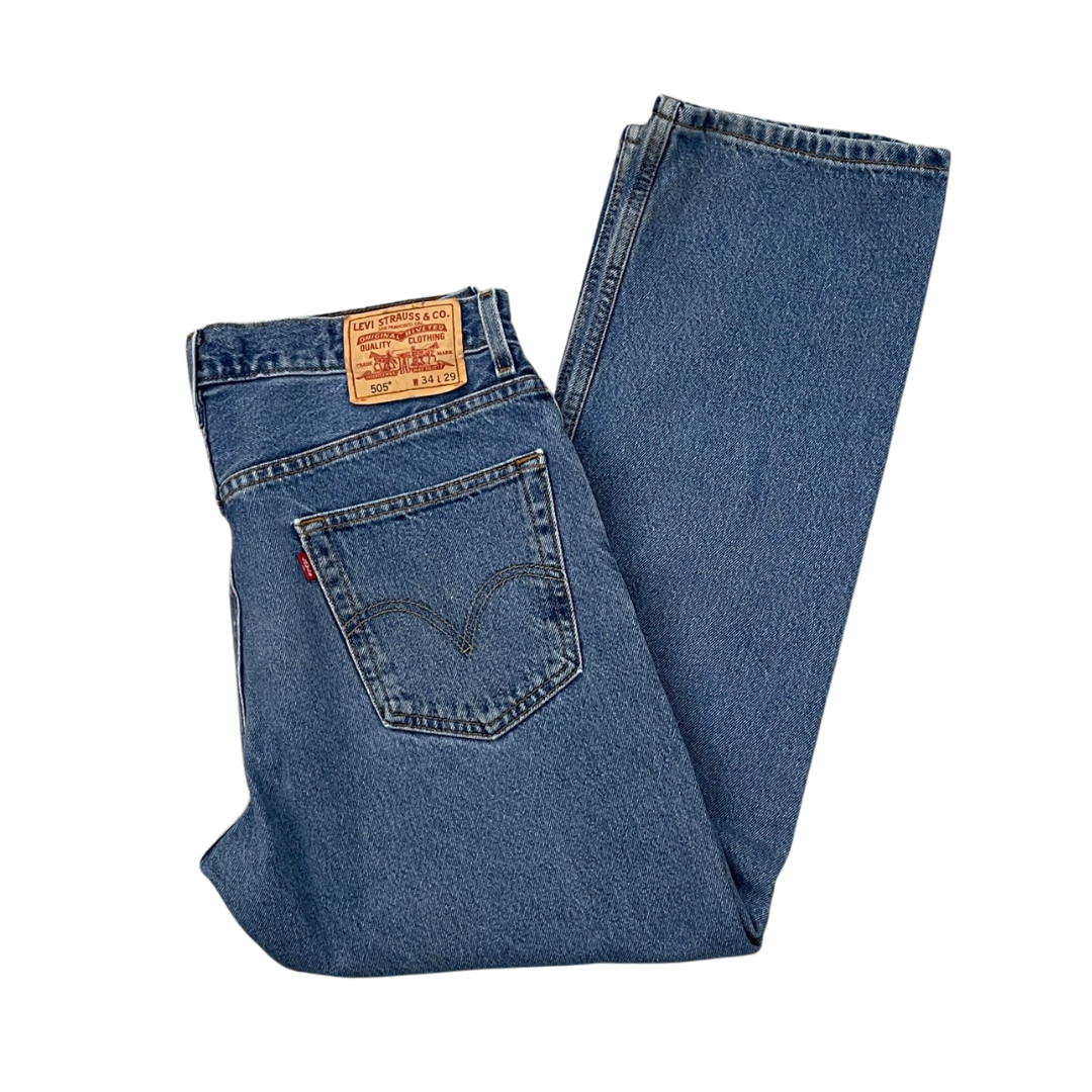 34W 29L Levi's 505 Regular Fit Denim Jeans