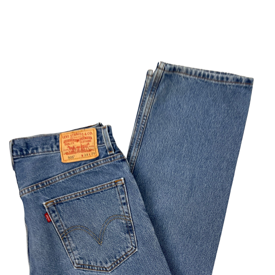 34W 29L Levi's 505 Regular Fit Denim Jeans