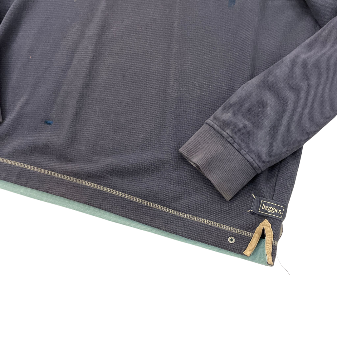 Size XL Haggar 1/4 Zip Navy Sweatshirt