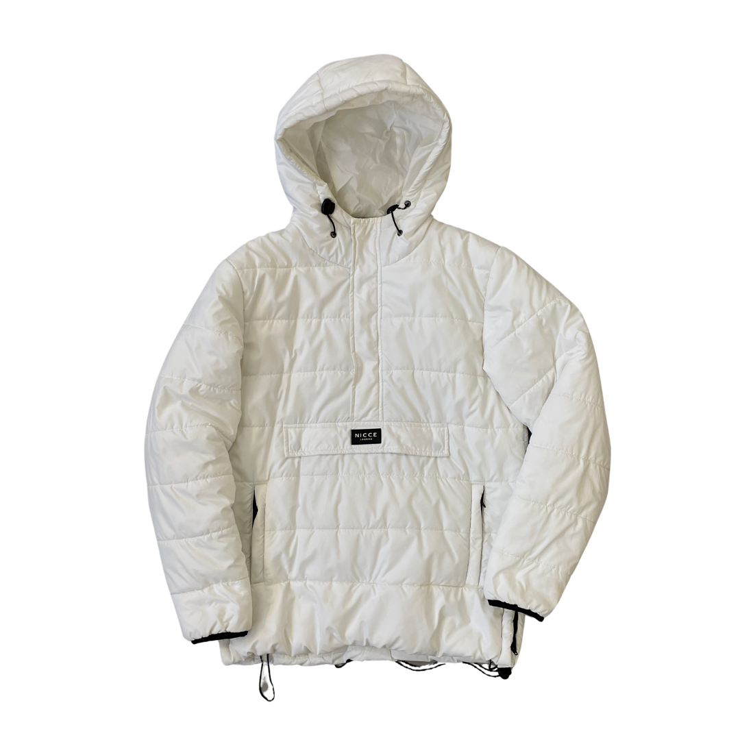 Size Small Nicce 1 4 Zip White Puffer Coat gullygarms