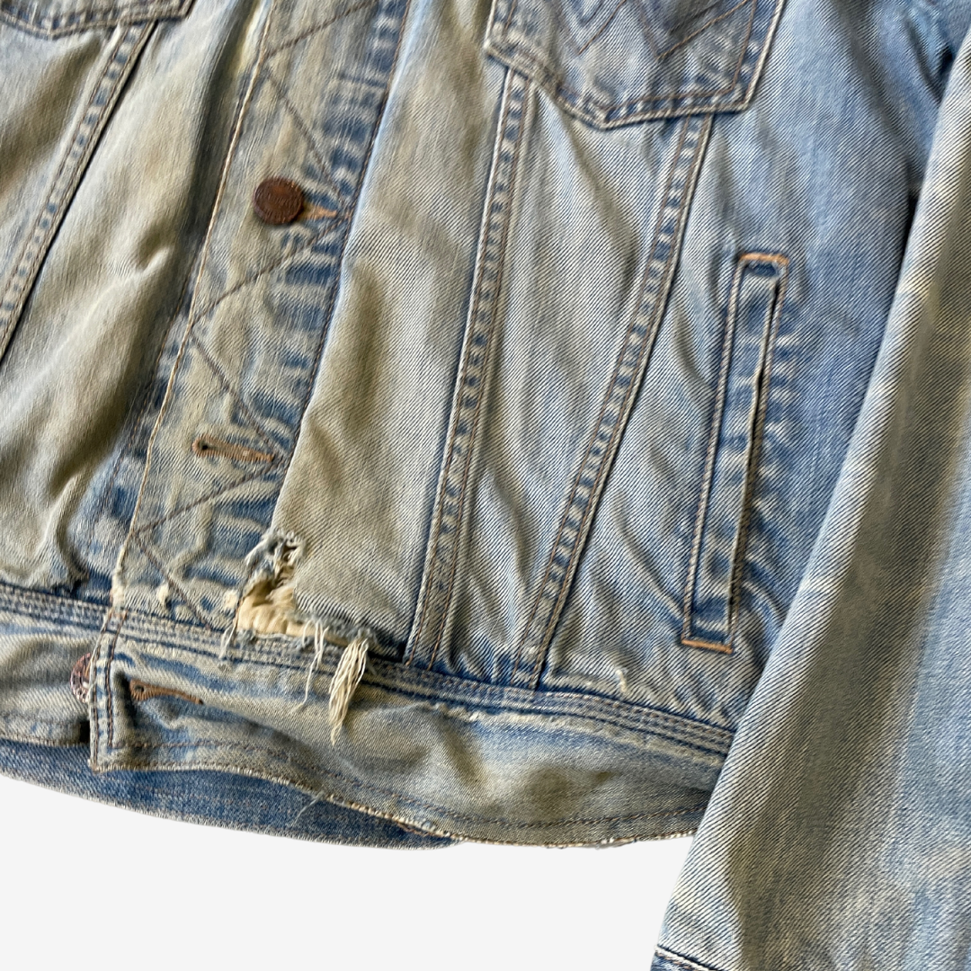 Size Small Wrangler Distressed Denim Jacket