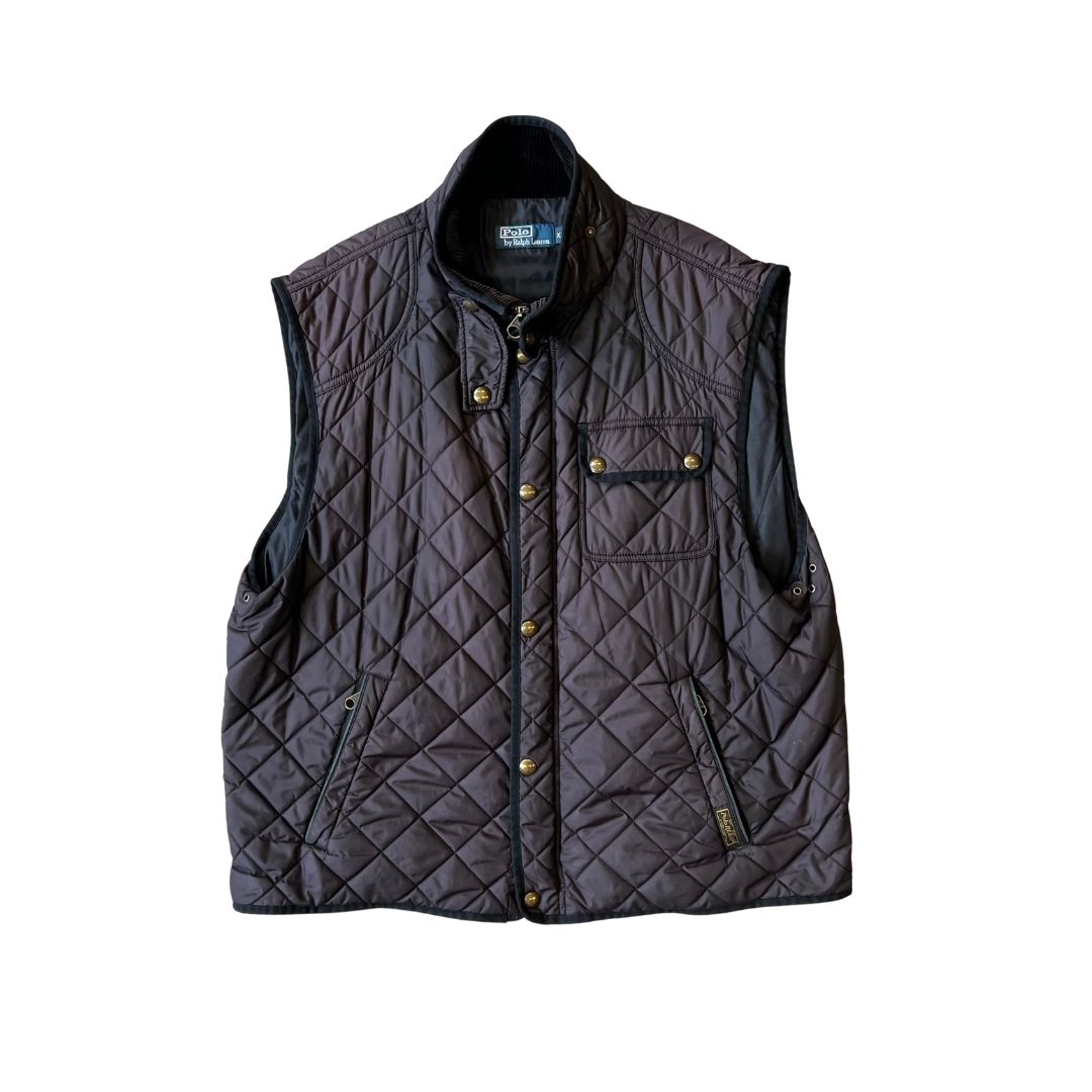 Size XXL Ralph Lauren Brown Quilted Gilet gullygarms