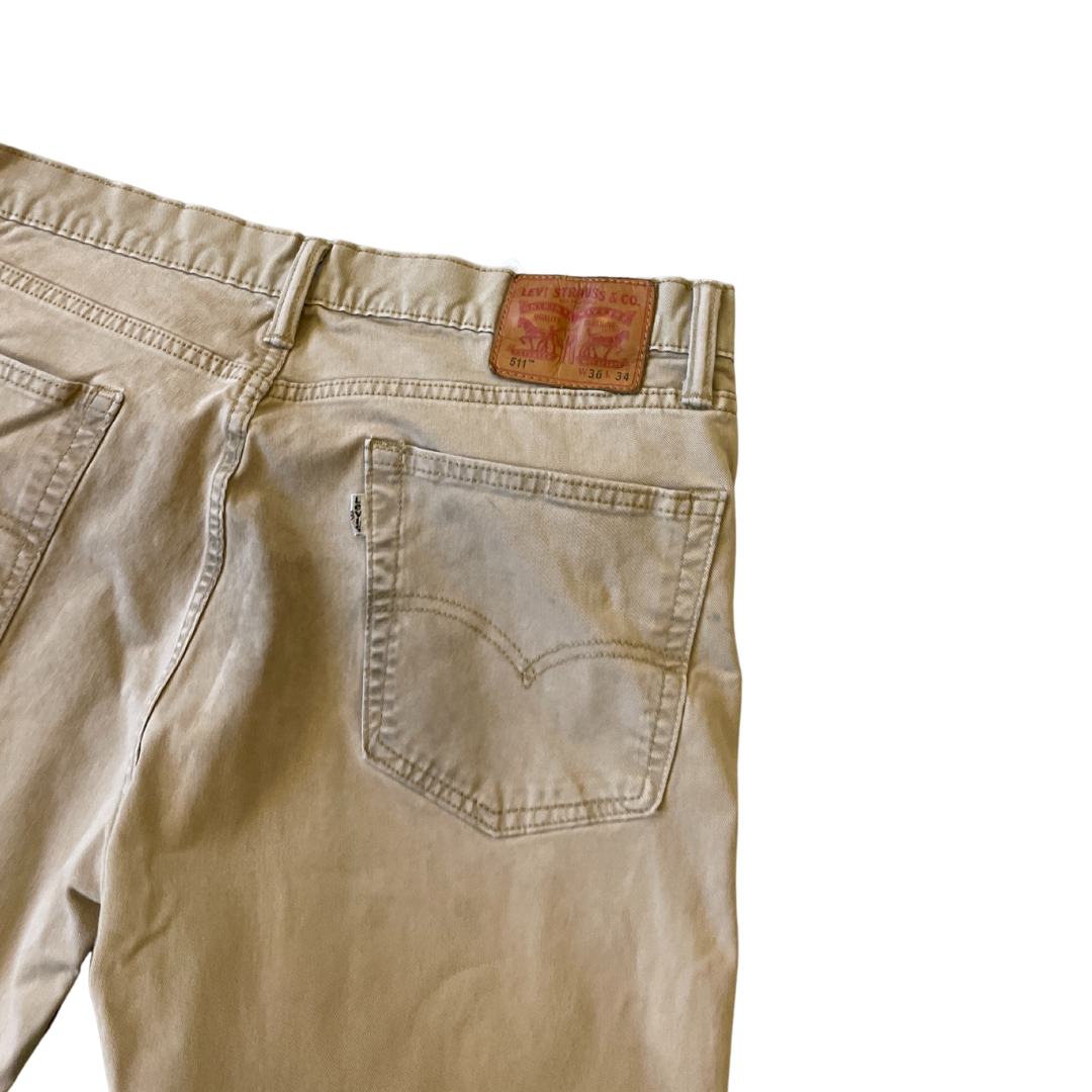 36W 34L Levi's 511 Beige Trousers