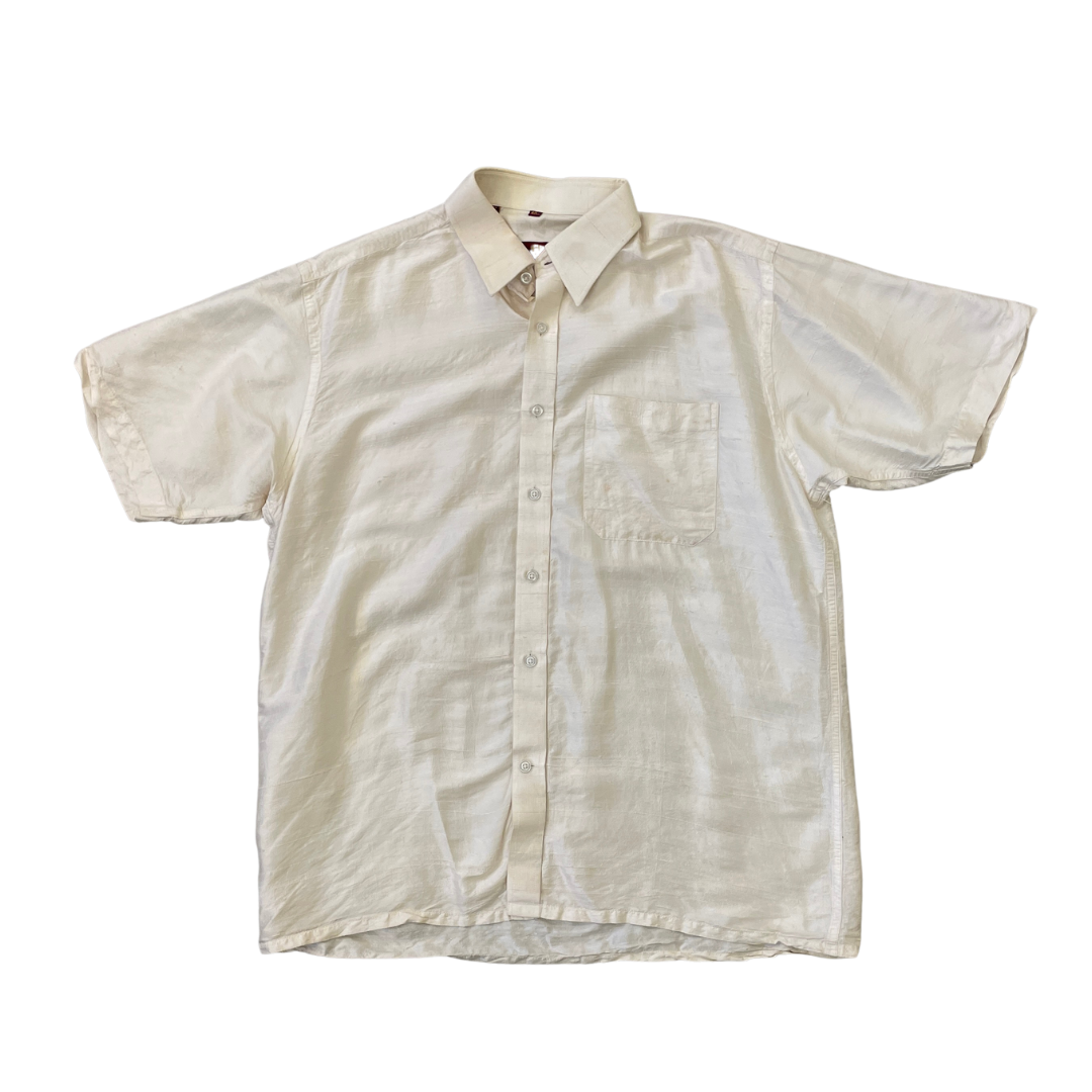 Size Large Harry William Cream Short Sleeve Shirt