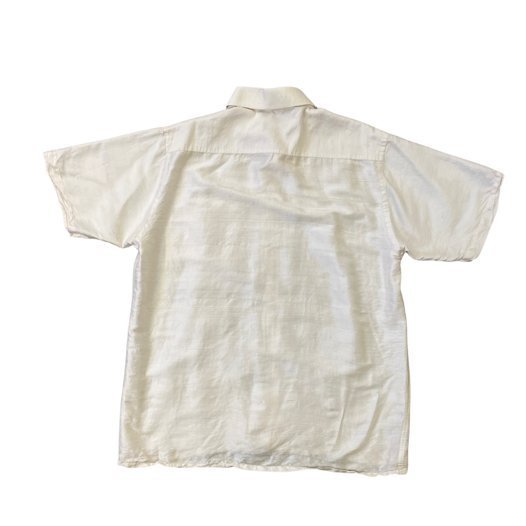 Size Large Harry William Cream Short Sleeve Shirt