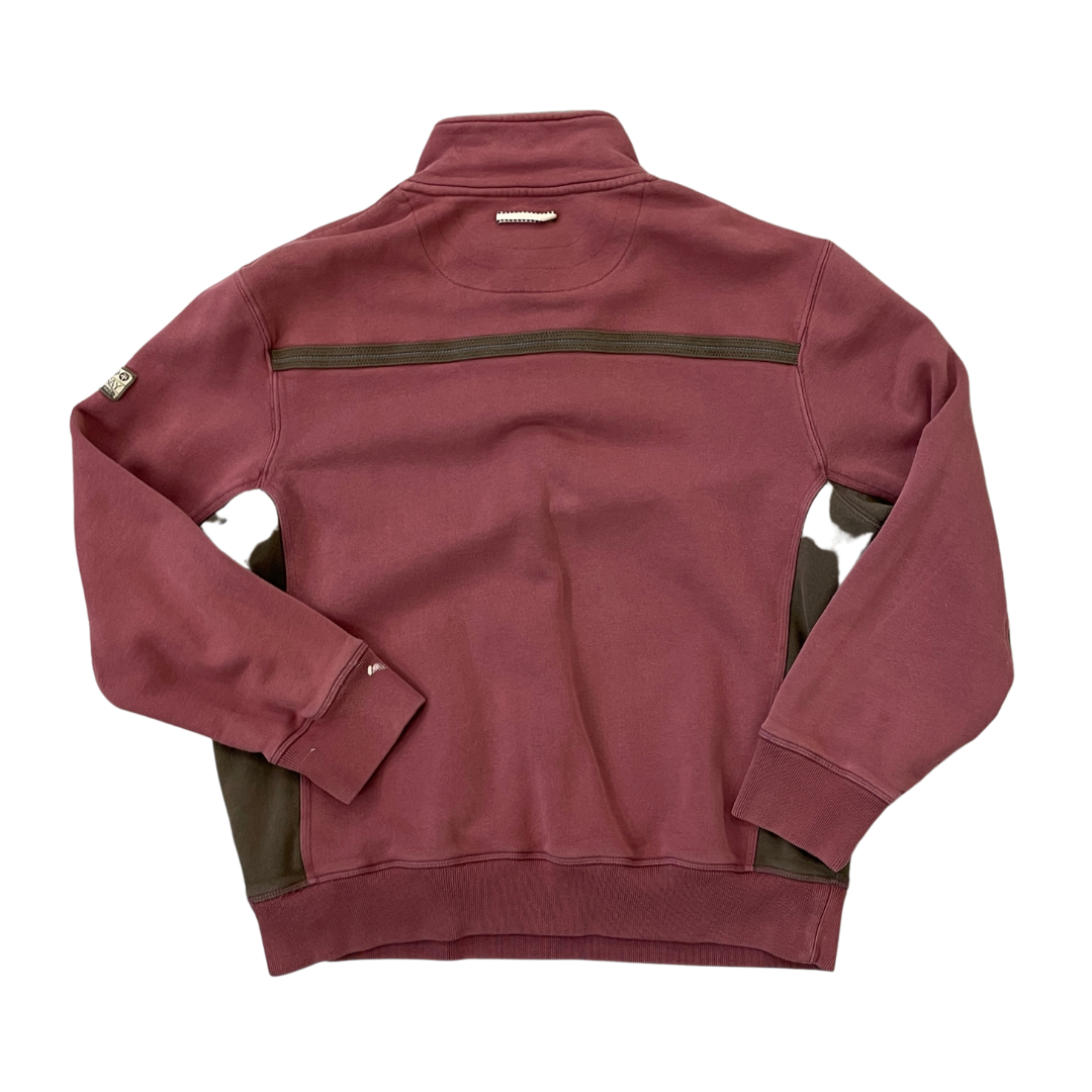Size Large Mantaray 1/4 Zip Burgundy Sweatshirt