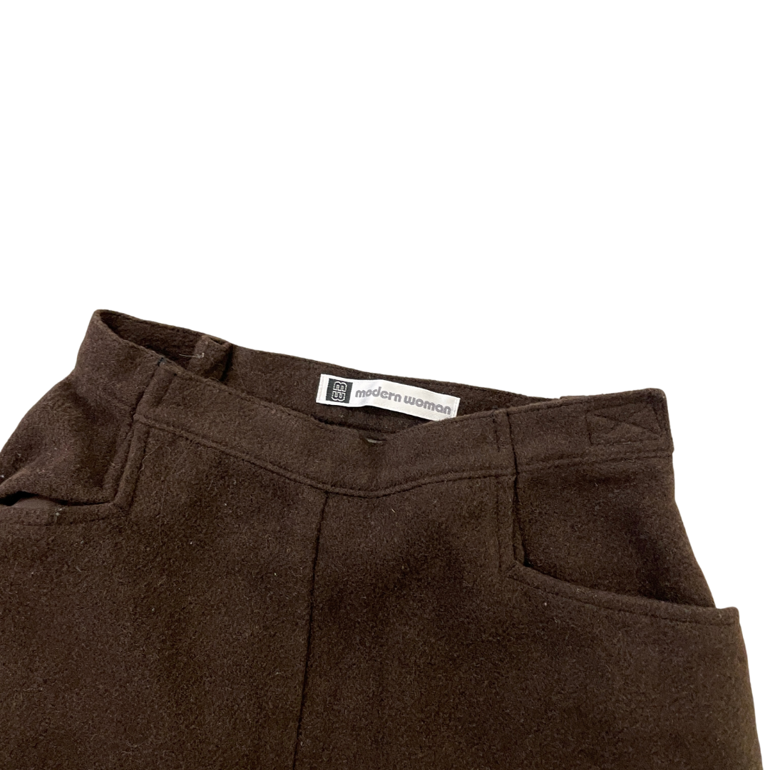 Women's 22W 29L Brown Felt Trousers