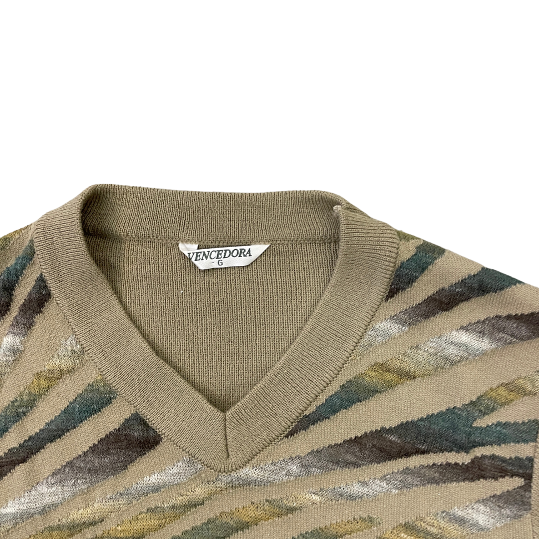 Size Small V-Neck Brown Jumper
