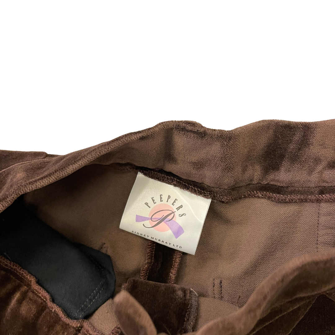 Women's 26W 29L Brown Velvet Trousers