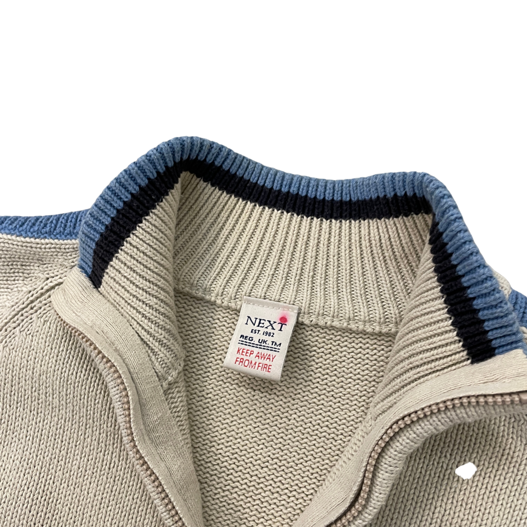 9-10 Years Next Cream Zip-Up Jumper