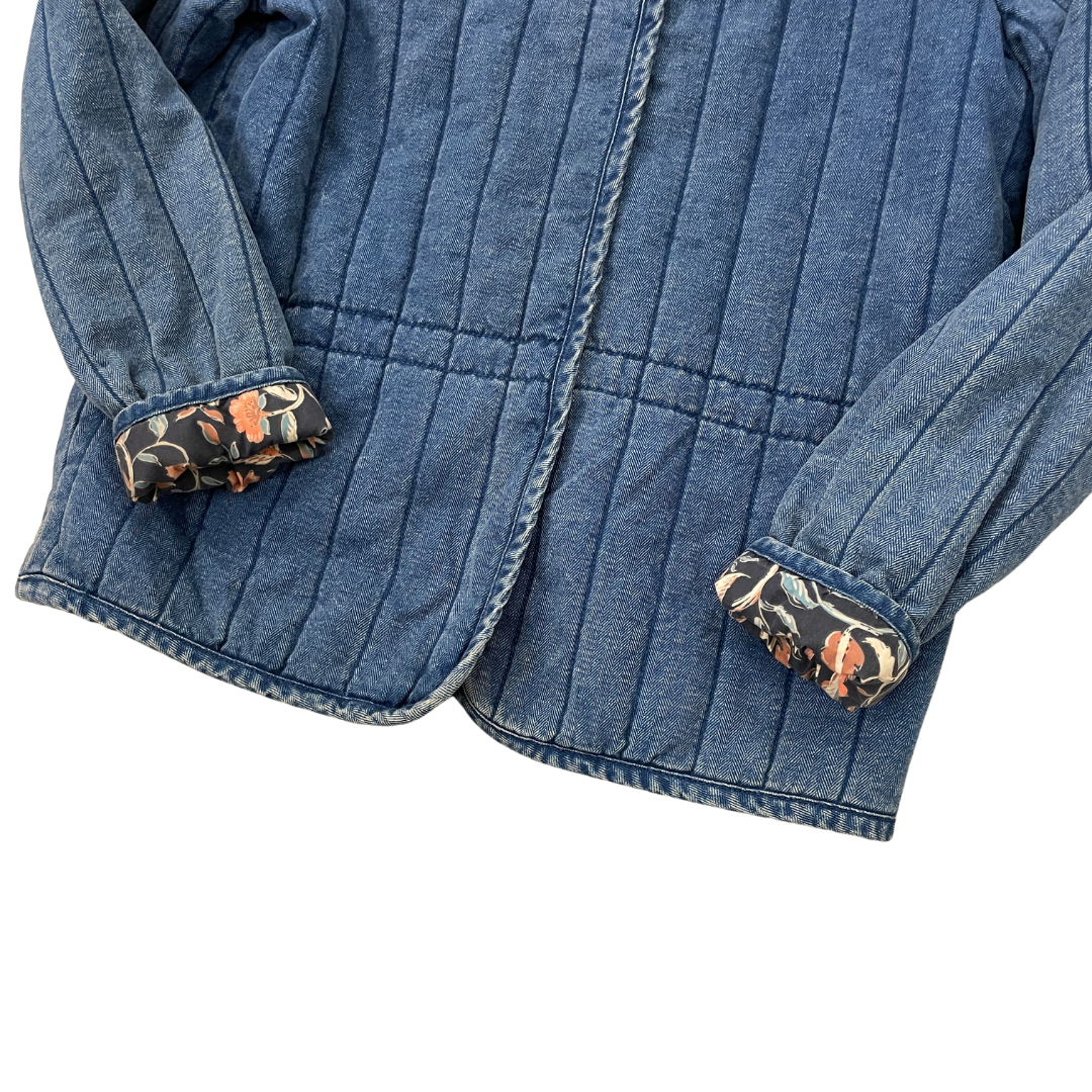 Size Medium Quilted Denim Jacket