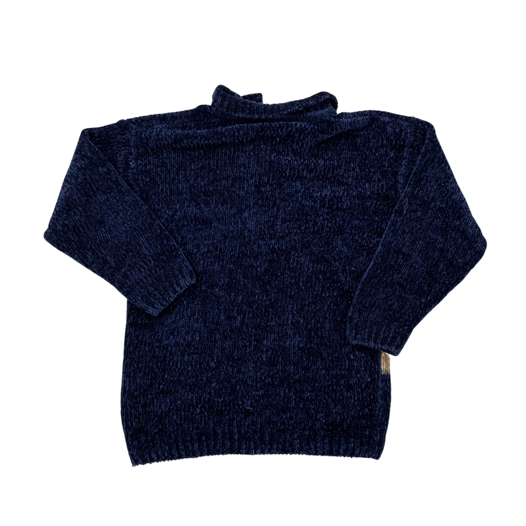 Size Large Dreams Navy 1/4 Button Fleece Jumper