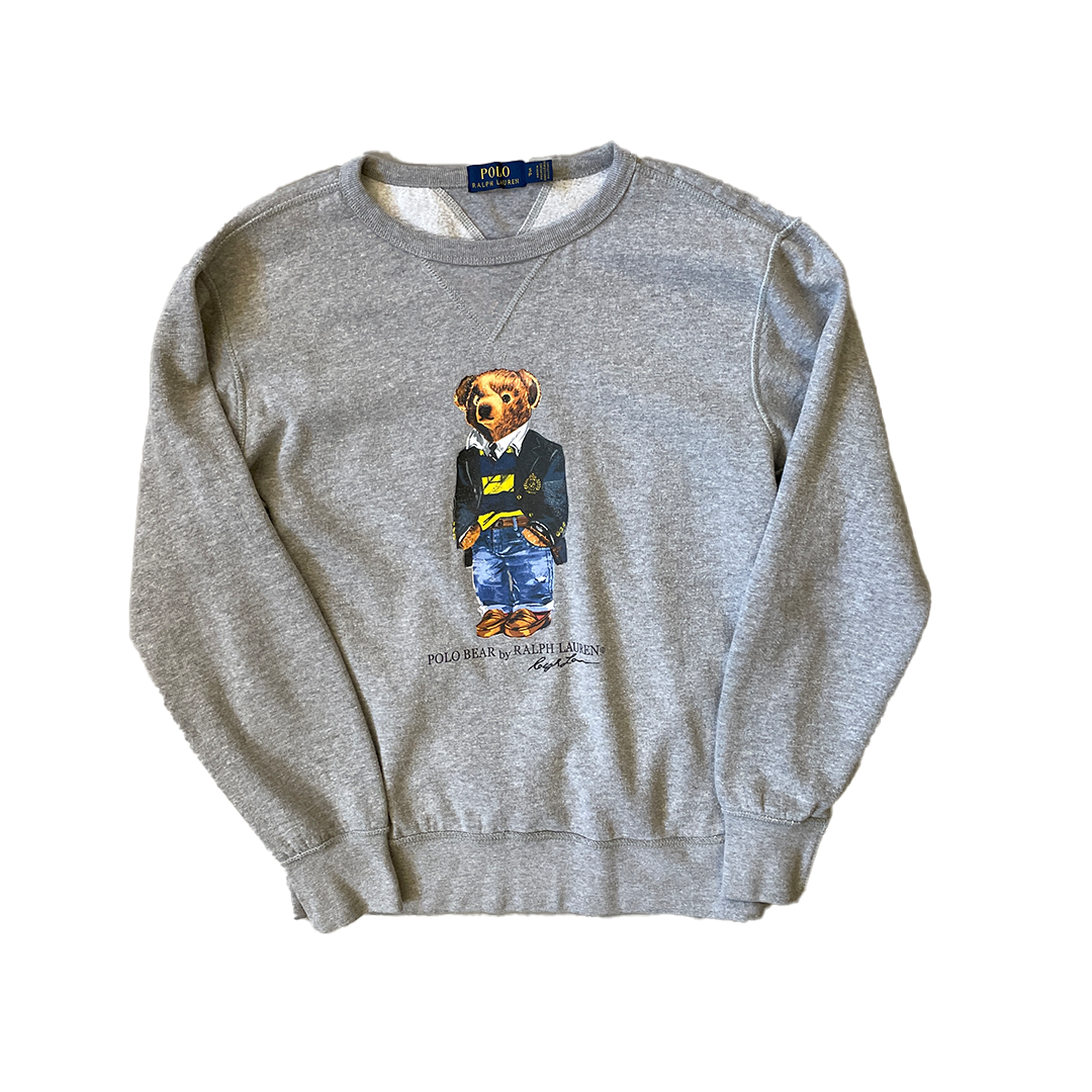 Size Small Ralph Lauren Polo Bear Grey Crewneck Sweatshirt