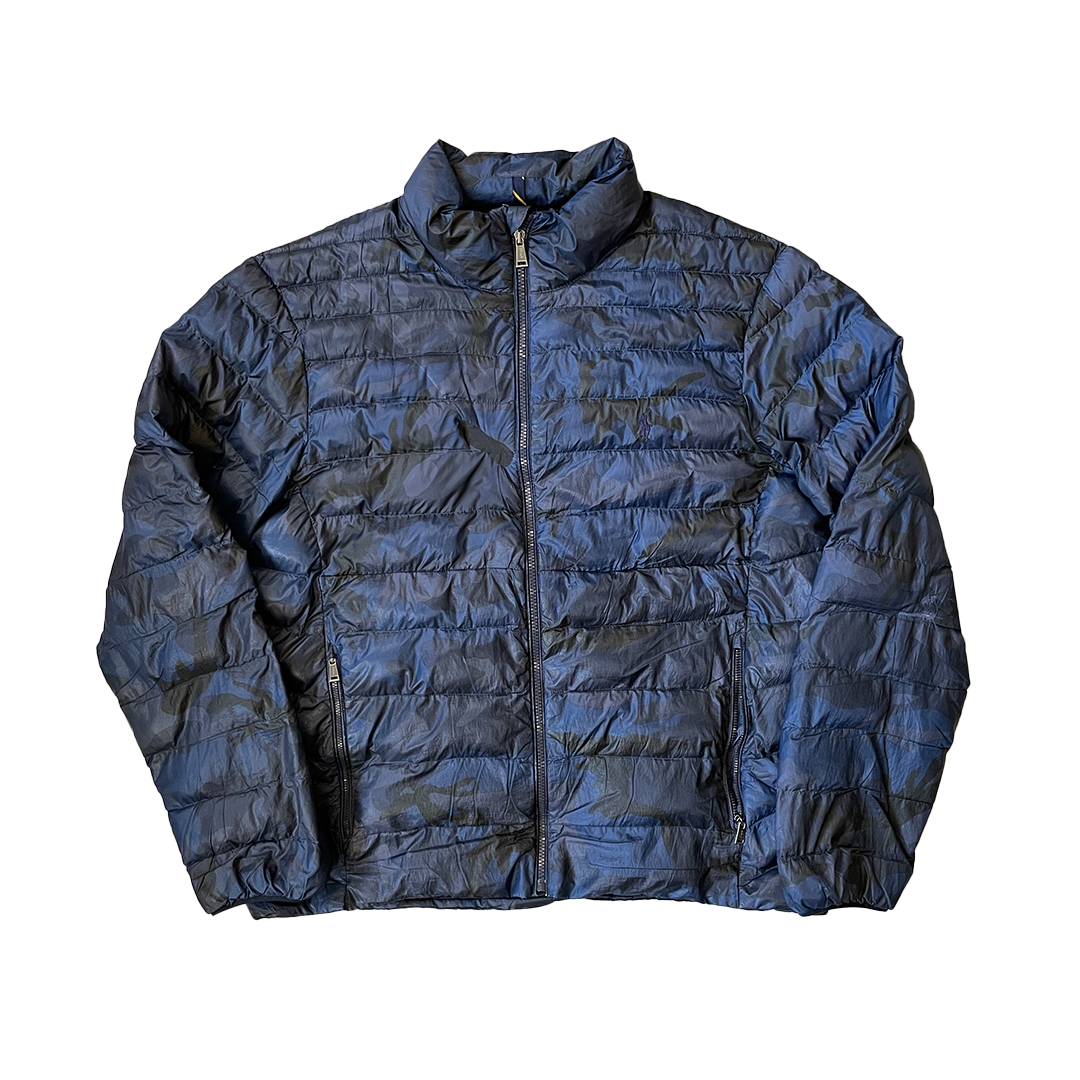 Size XL Ralph Lauren Blue Camo Puffer Jacket