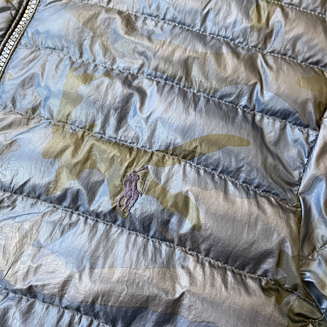 Size XL Ralph Lauren Blue Camo Puffer Jacket